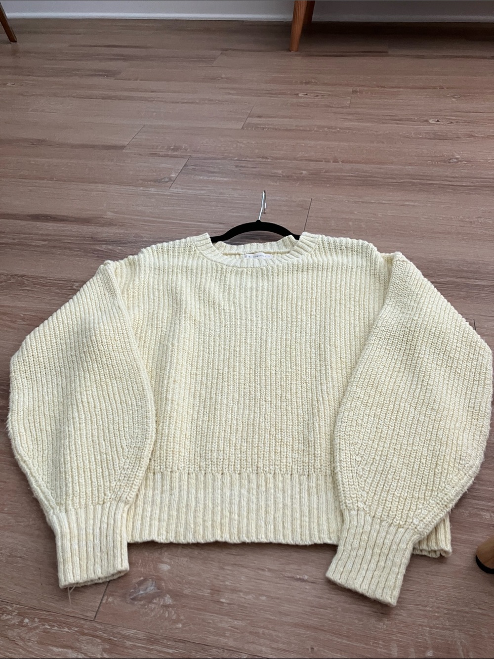 By Together Yellow Ribbed Crewneck Sweater